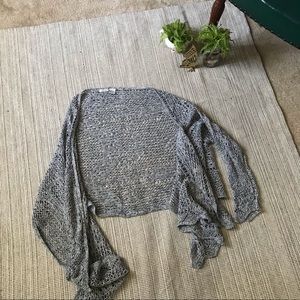 Anthropologie Odille Silk Crochet Wrap